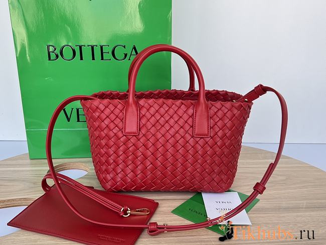 Bottega Veneta Mini Cabat Red Vernis 20x15x12cm - 1
