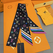 Louis Vuitton LV x TM Multicolor BB Black Long Scarf 120x5cm - 2