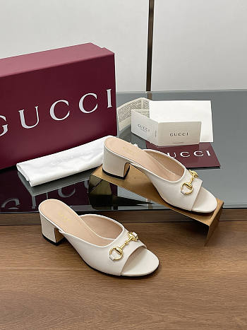 Gucci Women's Horsebit Slide White 5.5cm