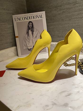 Christian Louboutin Hot Chick Yellow Patent Pump 10cm