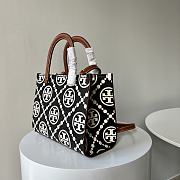 Tory Burch Tote Bag Black White 25x19x11.5cm - 5