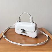 Celine Teen Lola Shiny Calfskin White Silver 20x11.5x5cm - 3