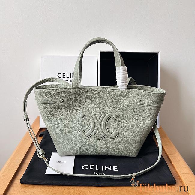 Celine Mini Cabas Anais Triomphe Calfskin Light Green 20x21x10cm - 1