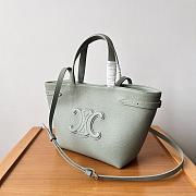 Celine Mini Cabas Anais Triomphe Calfskin Light Green 20x21x10cm - 3