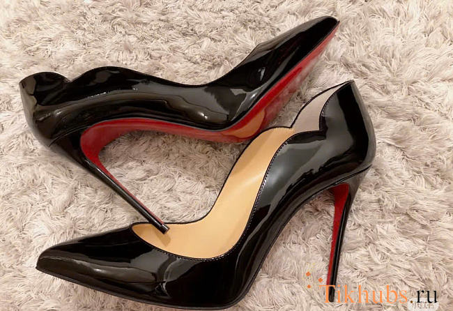 Christian Louboutin Black Pump Heel Patent 10cm - 1