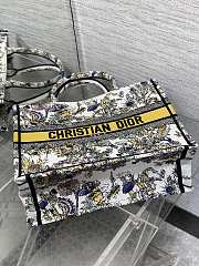 Dior Medium Book Tote Latte Yellow Multicolor Chardons 36x18x28cm - 3