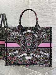 Dior Large Book Tote Black Multicolor Around the World 42x18x35cm - 4