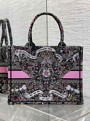 Dior Medium Book Tote Black Multicolor Around the World 36x18x28cm - 5