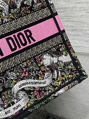 Dior Medium Book Tote Black Multicolor Around the World 36x18x28cm - 4