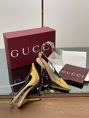 Gucci Signoria Slingback Pump Gold Heel 10.5cm - 5