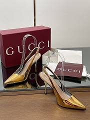 Gucci Signoria Slingback Pump Gold Heel 10.5cm - 3