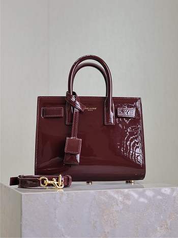 YSL Sac De Jour Bag Red Patent 22x18x10.5cm