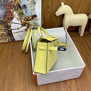 Hermes Kelly 19 Bag Yellow Crocodile Silver 19cm - 6