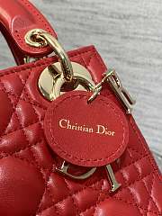 Dior Mini Lady Bag Red Gold 17cm - 5
