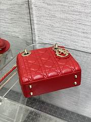 Dior Mini Lady Bag Red Gold 17cm - 4