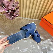 Hermes Oran Slides Navy Blue - 4