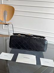 Chanel 2.55 Flap Bag Black Lambskin 25x6x16cm - 6