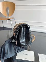 Chanel 2.55 Flap Bag Black Lambskin 25x6x16cm - 5
