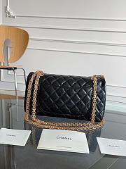 Chanel 2.55 Flap Bag Black Lambskin 25x6x16cm - 3