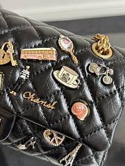 Chanel 2.55 Flap Bag Black Lambskin 25x6x16cm - 4