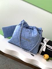 Chanel 22 Handbag Blue Denim 35x37x7cm - 1