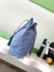 Chanel 22 Handbag Blue Denim 35x37x7cm - 4