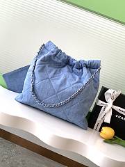 Chanel 22 Handbag Blue Denim 35x37x7cm - 2