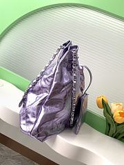 Chanel 22 Handbag Purple Metallic 35x37x7cm - 3