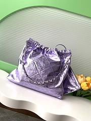 Chanel 22 Handbag Purple Metallic 35x37x7cm - 2