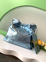 Chanel 22 Handbag Blue Metallic 35x37x7cm - 2