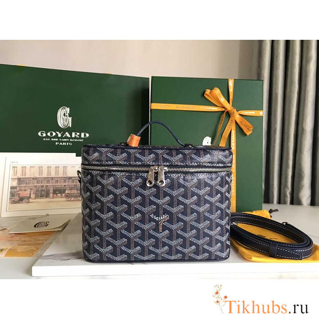 Goyard Muse Vanity Case Bag Navy Blue 16x14x20cm - 1