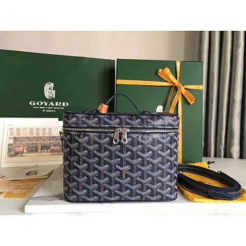 Goyard Muse Vanity Case Bag Navy Blue 16x14x20cm