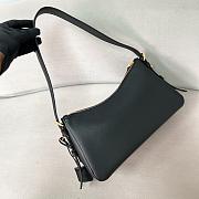 Prada Aimee Medium Leather Shoulder Bag Black 31x18x10cm - 4