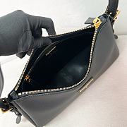 Prada Aimee Medium Leather Shoulder Bag Black 31x18x10cm - 5