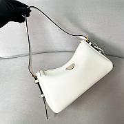 Prada Aimee Medium Leather Shoulder Bag White 31x18x10cm - 6