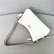Prada Aimee Medium Leather Shoulder Bag White 31x18x10cm - 5