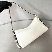 Prada Aimee Medium Leather Shoulder Bag White 31x18x10cm - 3