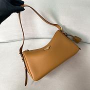 Prada Aimee Medium Leather Shoulder Bag Cognac 31x18x10cm - 4
