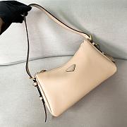 Prada Aimee Medium Leather Shoulder Bag Beige 31x18x10cm - 6