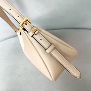 Prada Aimee Medium Leather Shoulder Bag Beige 31x18x10cm - 4