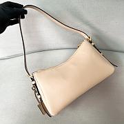 Prada Aimee Medium Leather Shoulder Bag Beige 31x18x10cm - 2