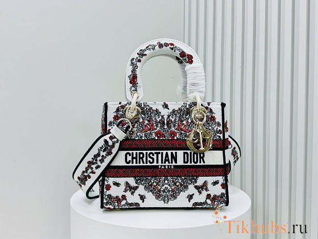 Dior Dioramour Medium Lady D-Lite Bag White 24cm - 1