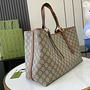 Gucci GG Emblem Medium Tote Bag Brown 38x25x15cm - 5