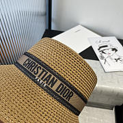 Dior D-Bobby Brim Hat Straw Black  - 2