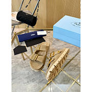 Prada Suede Buckle Slide Sandals Beige - 2