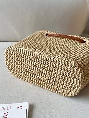Valentino Garavani VLogo Small Raffia Tote Bag  - 4