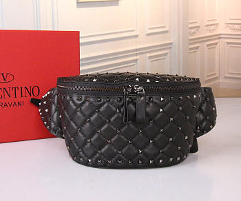 Valentino Garavani Black Studded Waist Bag 20x11x8cm