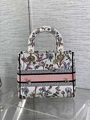 Dior Lady D-lite Bag White Flower 24cm - 3