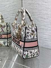 Dior Lady D-lite Bag White Flower 24cm - 2
