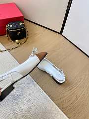 Valentino Valet Slingback Ballerina White Brown Flat - 4